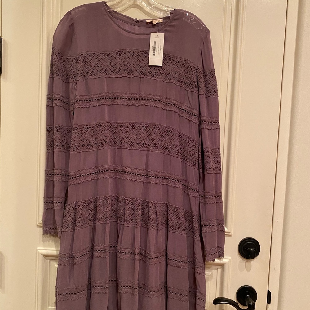 Sundance lace midi lavender dress size small
